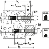 fischer FAZ II PLUS 12/10 H R M12 x 109 stainless steel through bolt with cap nut [564693]