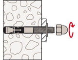 fischer FAZ II PLUS 20/160 ZP M20 x 302 zinc through bolt [564604]