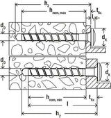 fischer ULTRACUT FBS II 6x40/5 LP pan head T30 Zinc Concrete Screw [546379]