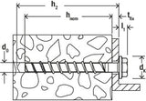 fischer ULTRACUT FBS II 14x75 10/-/- US hex head Zinc concrete screw [536874]