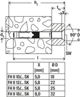 Fischer FH II 12/15 SK R Stainless steel Sleeve anchor with countersunk head [510931]