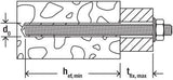fischer FIS A M10 x 1000 grade 5.8 zinc threaded rod (resin stud) [509215]