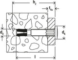 Fischer FNA II 6 x 35/5 Zinc push through hammerset nail anchor with nail head [44121]