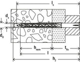 fischer SXRL 8 x 120 T R countersunk A4 stainless nylon frame fixing [540124]