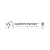 CF-RDS-C 10 Frame anchor, Hexagon head with pressed-on washer, 10 x 135, Partial thread (L1), Combi SW-SIT® 40 / AF 13, Steel, zinc plated, blue passivated, 30 Pcs.