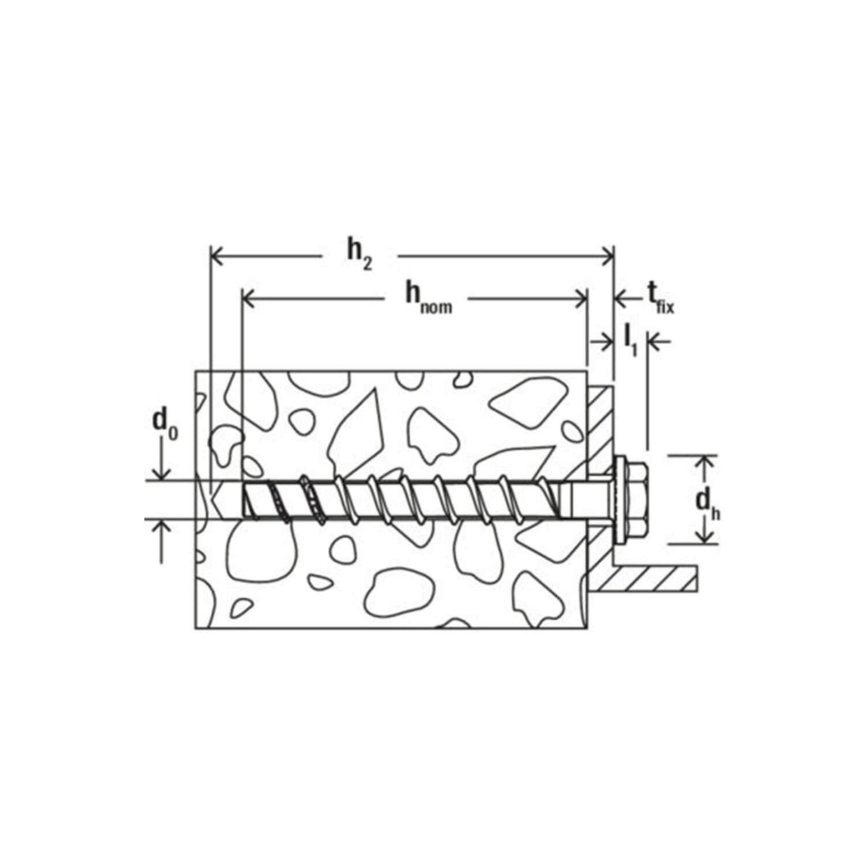 fischer ULTRACUT FBS II CP 8 x 70 20/5 US TX hex head TX40, coated concrete screw [557782]