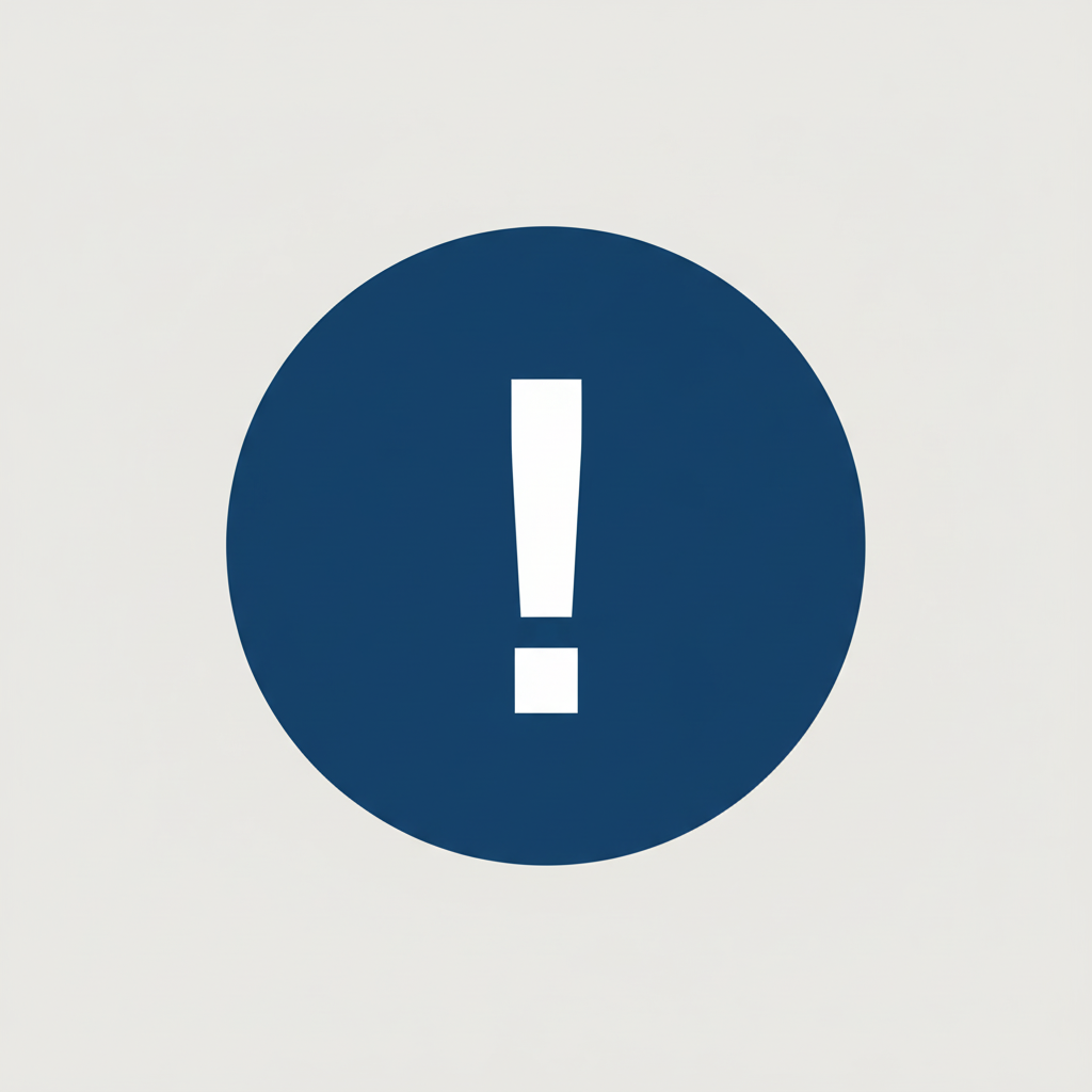 a white exclamation mark on a certifix blue bacground