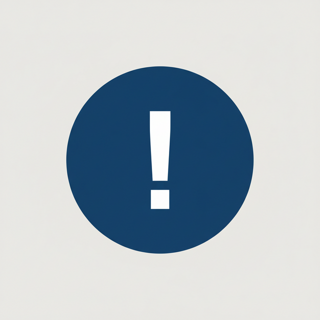 a white exclamation mark on a certifix blue bacground
