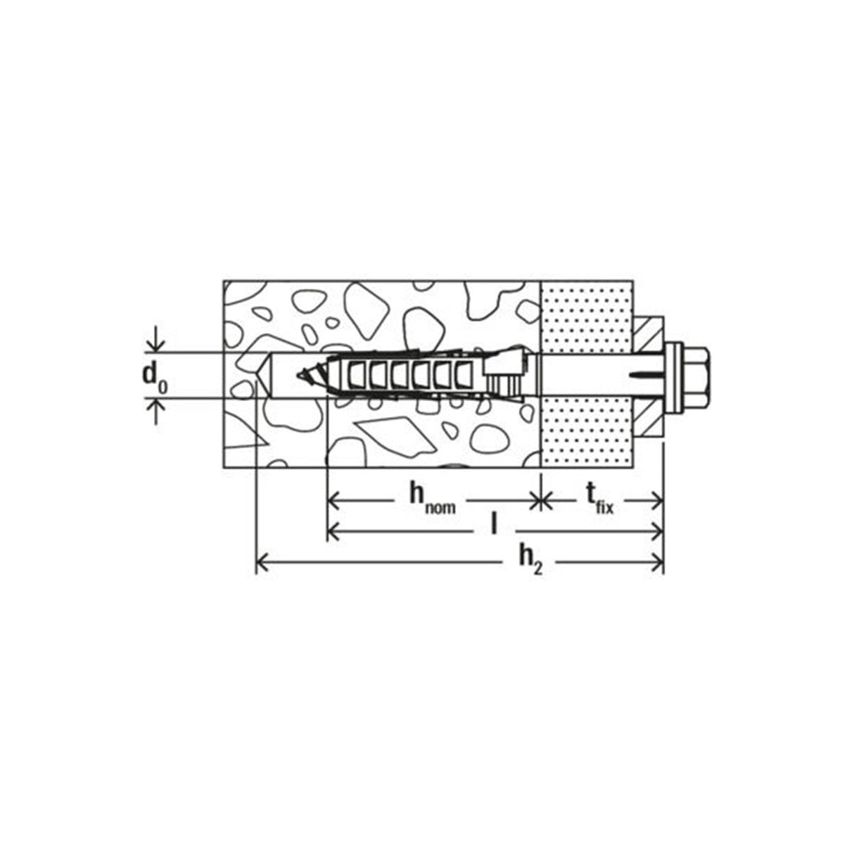 fischer SXR 10 x 100 FUS Hex Head galvanised nylon frame fixing [46331]