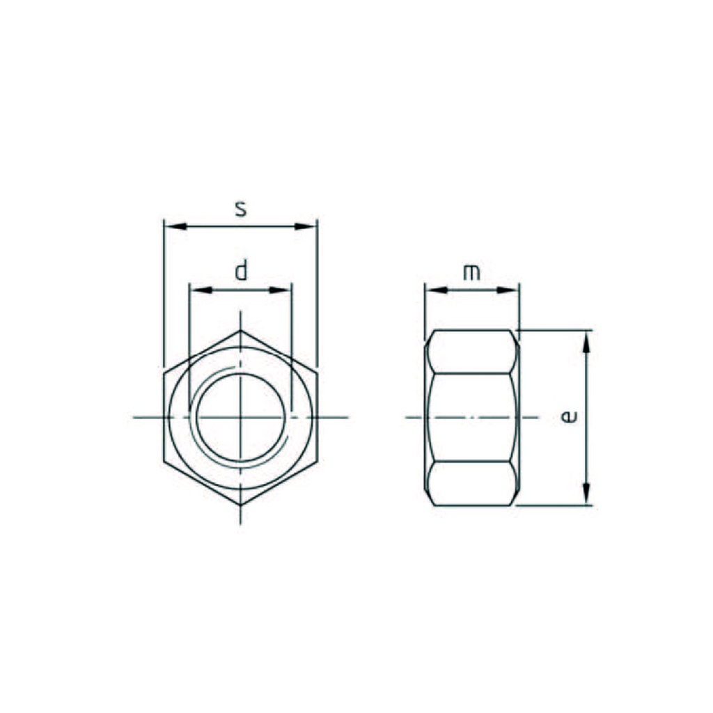 Full nut DIN 934 A4 stainless M10