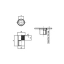 Reduced countersunk head knurled insert nut A4 stainless M8 x 15.5