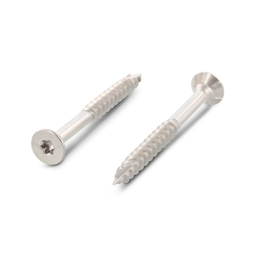 Timber screws self embedding countersunk head A4 stainless with cutting point 6.0 x 90/54 TX25