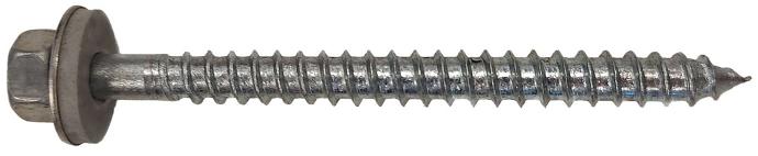 Steel frame screws hex head A2 stainless 6.3 x 50 with bonded 16mm washer