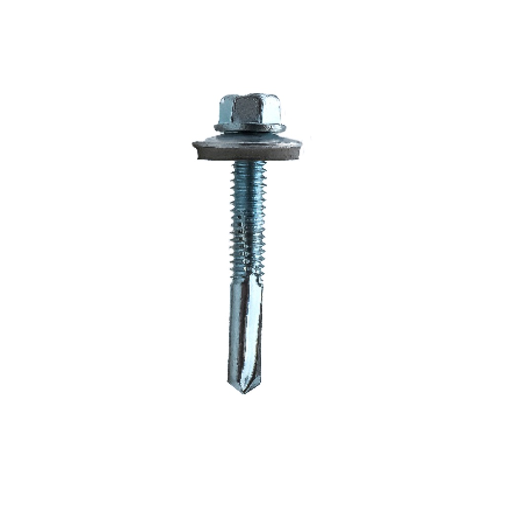 Hex head self drilling (tek) screw light section A2 stainless bi-metal 5.5 x 100 with 16mm washer