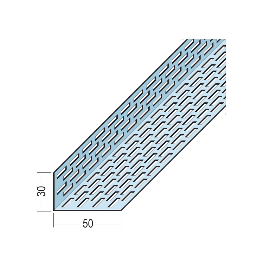 Certifix Ventilated Profile Angle Double Sided Square Perforation 30 x 50mm Aluminium Black