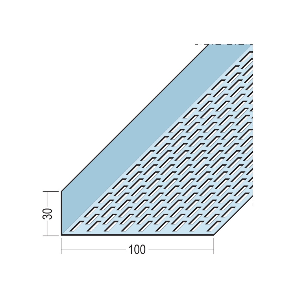 Certifix Ventilated Profile Angle One Sided Square Perforation 30 x 100mm Aluminium Black