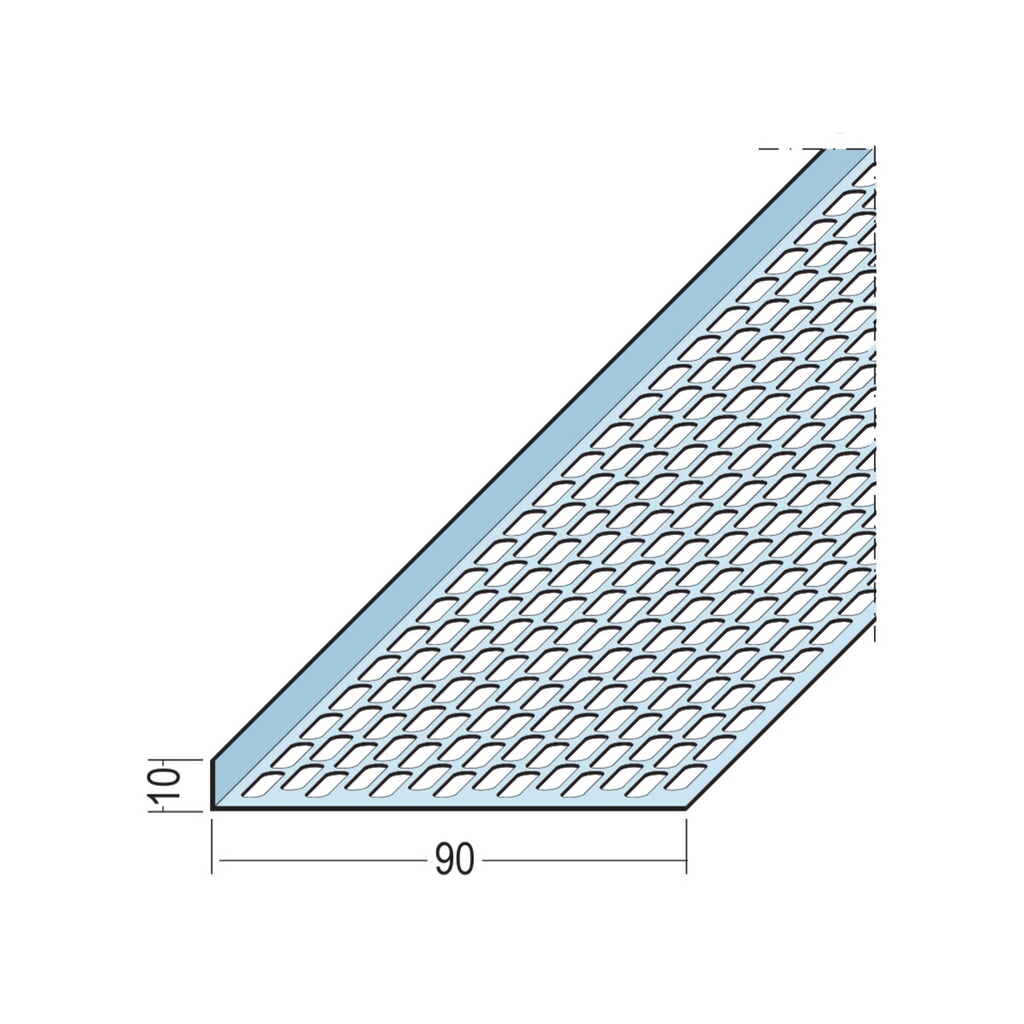 Certifix Ventilated Profile Angle One Sided Oval Perforation 10 x 90mm Aluminium Natural