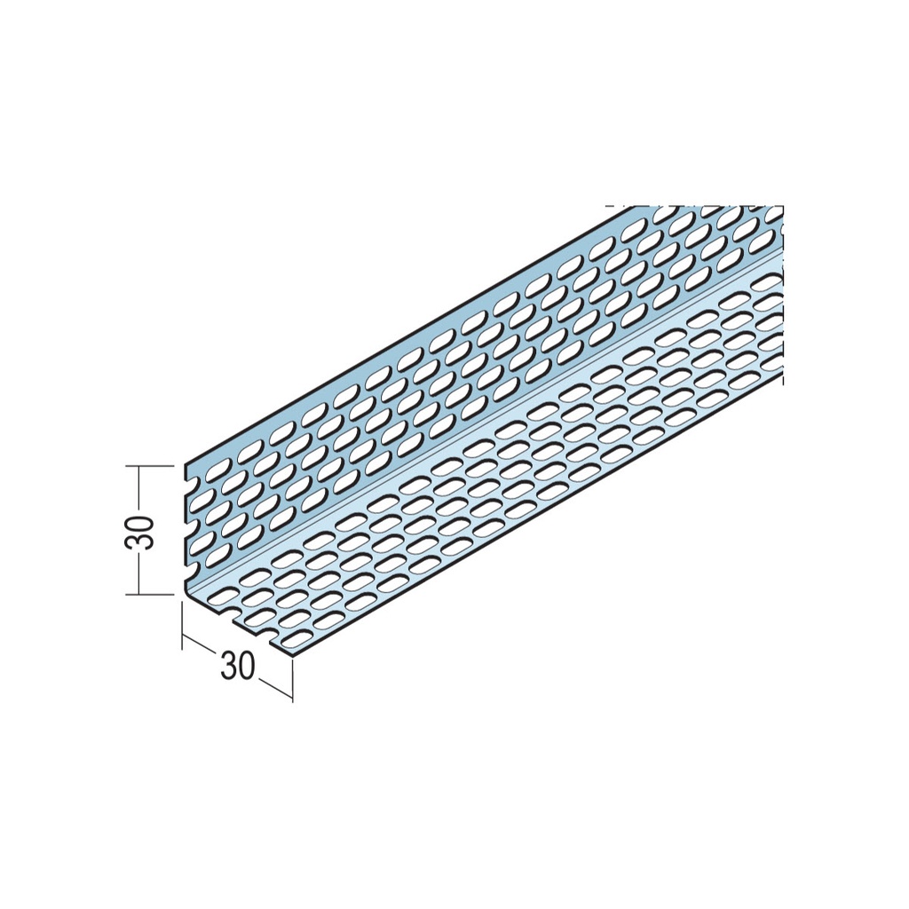 Certifix Ventilated Profile Angle Double Sided Oval Perforation 30 x 30mm Aluminium Black