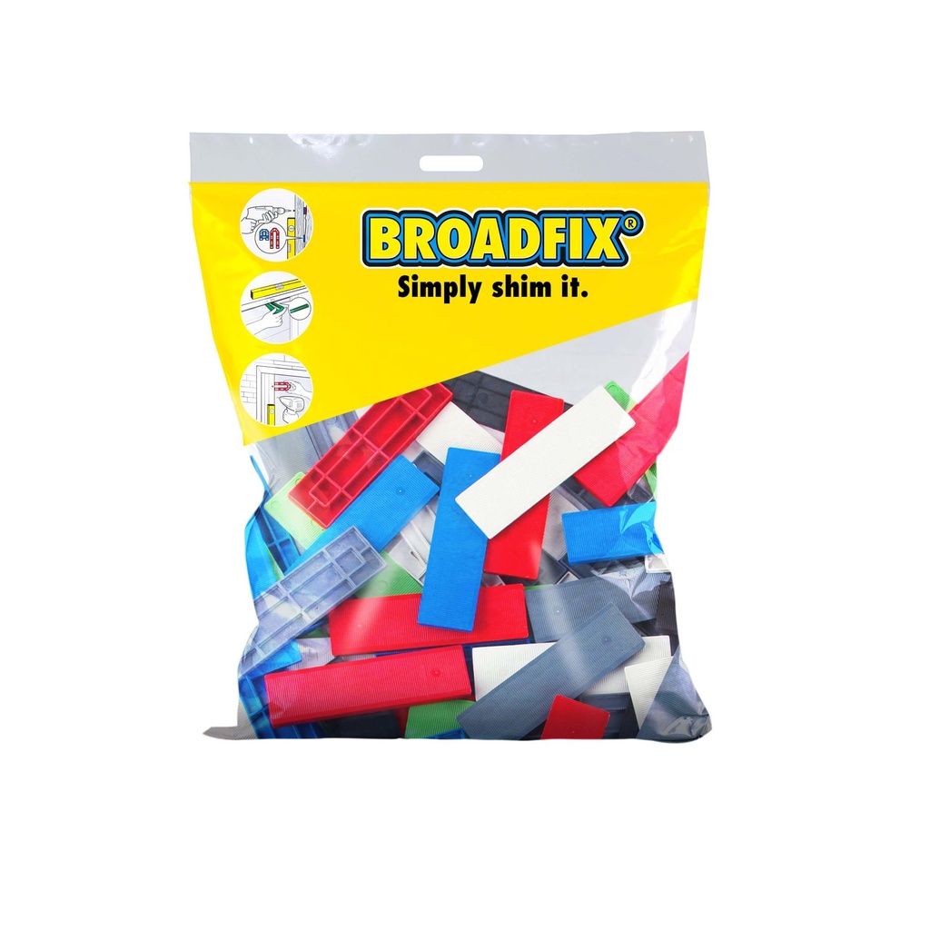 BROADFIX Flat Shims 100 x 24mm 6mm Assorted. Bag of 100