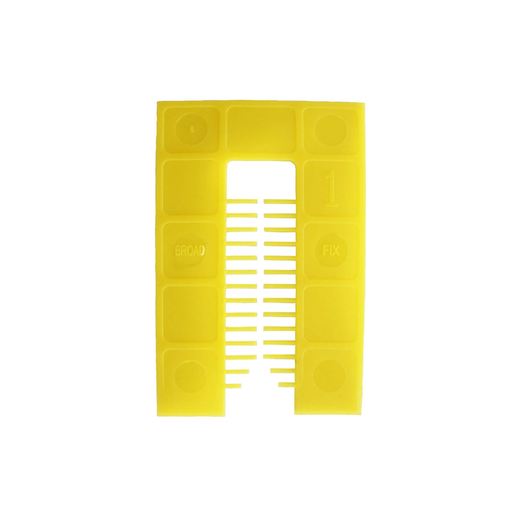 BROADFIX Medium Square End Shims 75 x 50mm 1mm Yellow. Box of 500