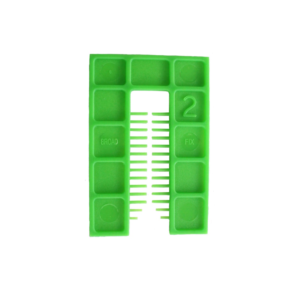 BROADFIX Medium Square End Shims 75 x 50mm 2mm Green. Box of 500