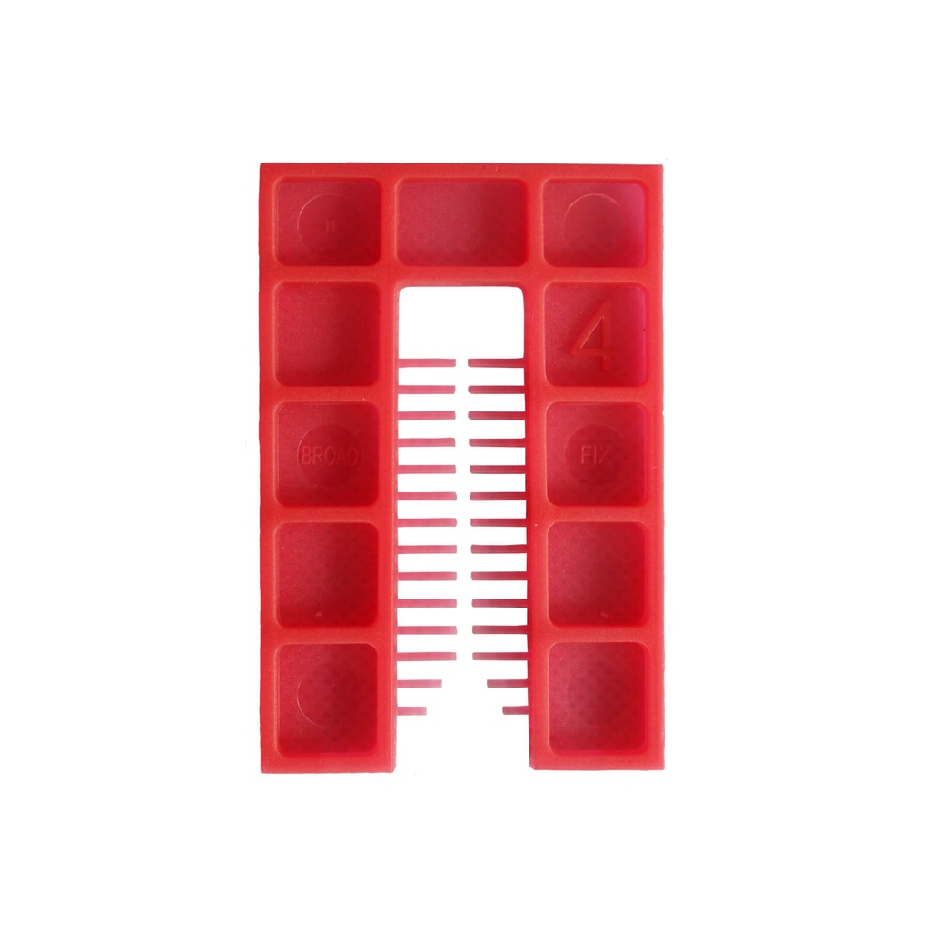 BROADFIX Medium Square End Shims 75 x 50mm 4mm Red. Box of 500