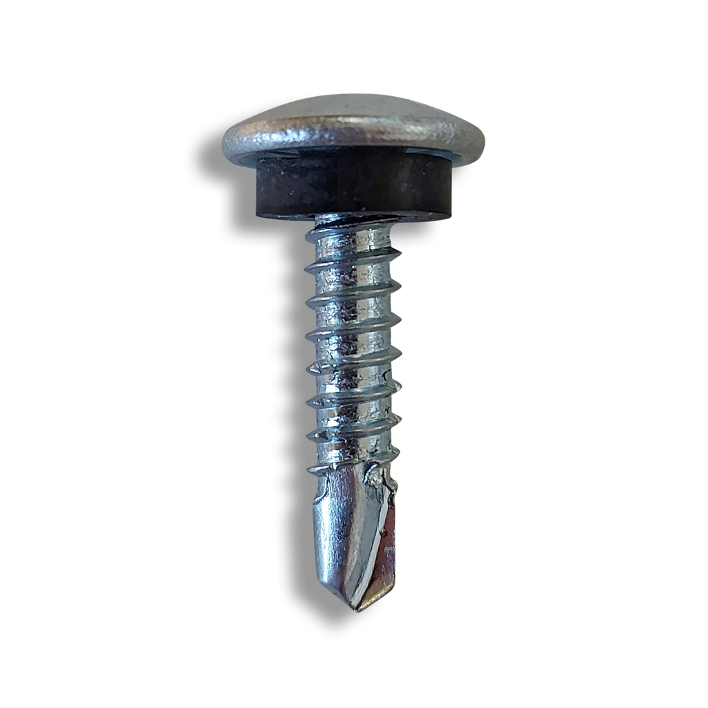 Large pan head self drilling CerTek CT2 light section stitching screw A4 stainless 5.5 x 25 with 10.5mm EPDM washer