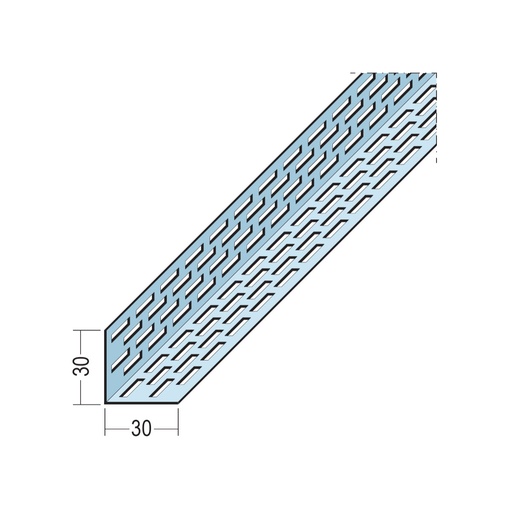 [CFVPA-DSSP-NA-30x30] Certifix Ventilated Profile Angle Double Sided Square Perforation 30 x 30mm Aluminium Natural