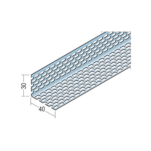 [CFVPA-DSOP-NA-30x40] Certifix Ventilated Profile Angle Double Sided Oval Perforation 30 x 40mm Aluminium Natural