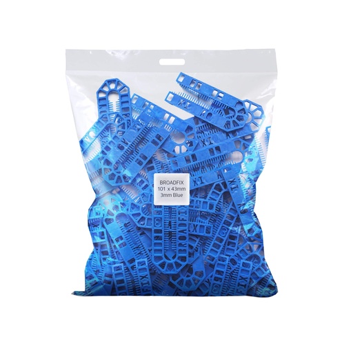 [ST3B] BROADFIX Standard U Shims 101 x 43mm 3mm Blue. Bag of 200