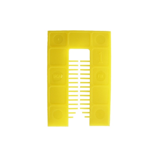 [SQM1] BROADFIX Medium Square End Shims 75 x 50mm 1mm Yellow. Box of 500